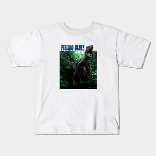 Feeling Blue-Jurassic world fan art character Kids T-Shirt